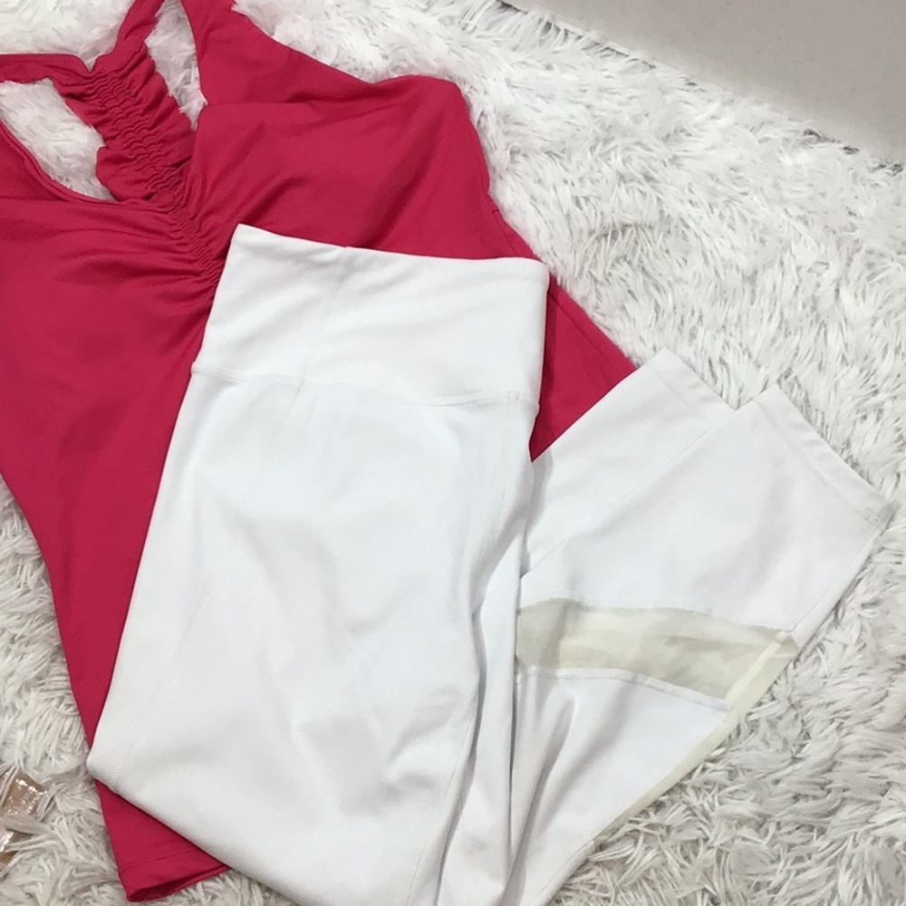 Athleta white Eclipse yoga fitness pants XL